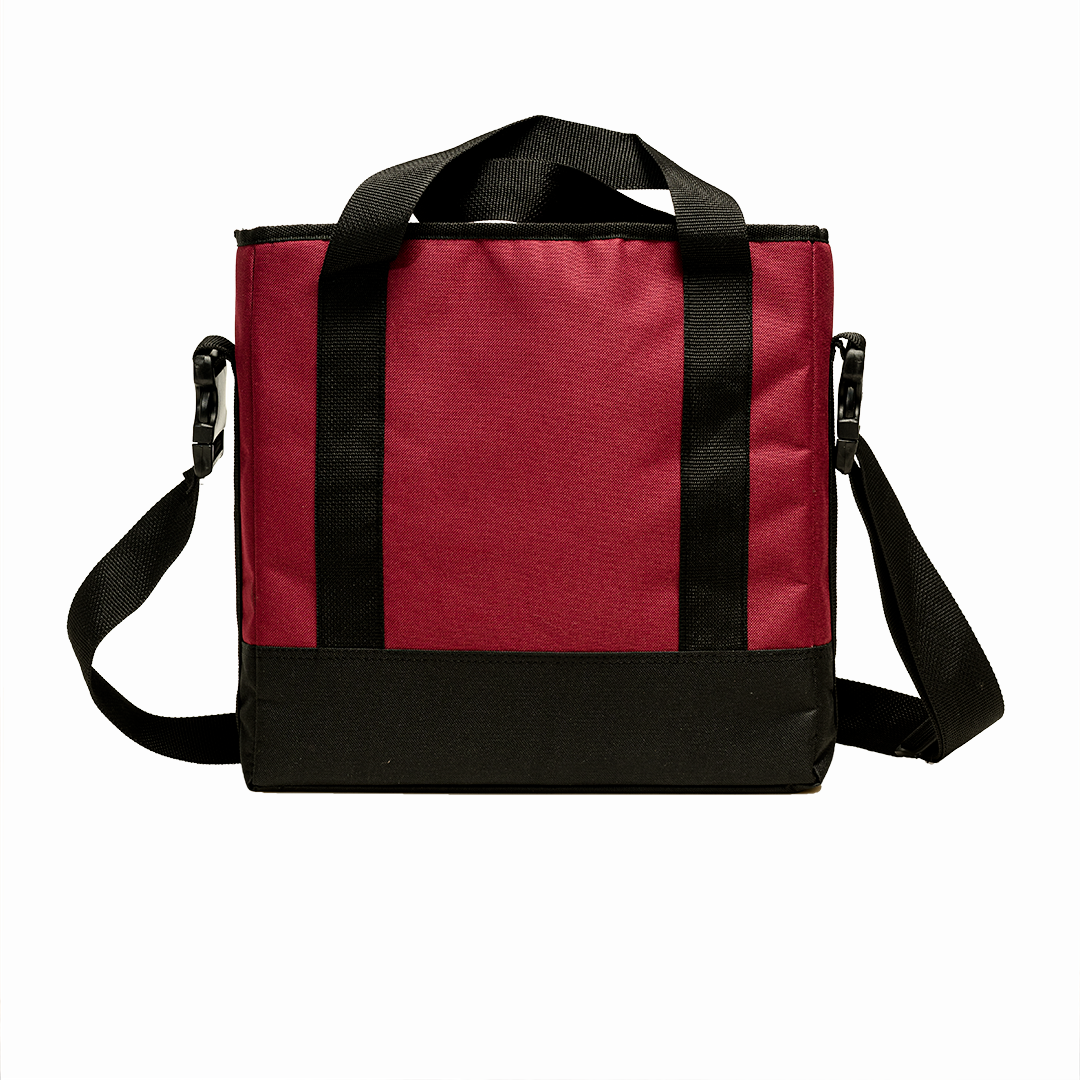 Selektor Messenger Bag, Burgundy and Black, Back Side