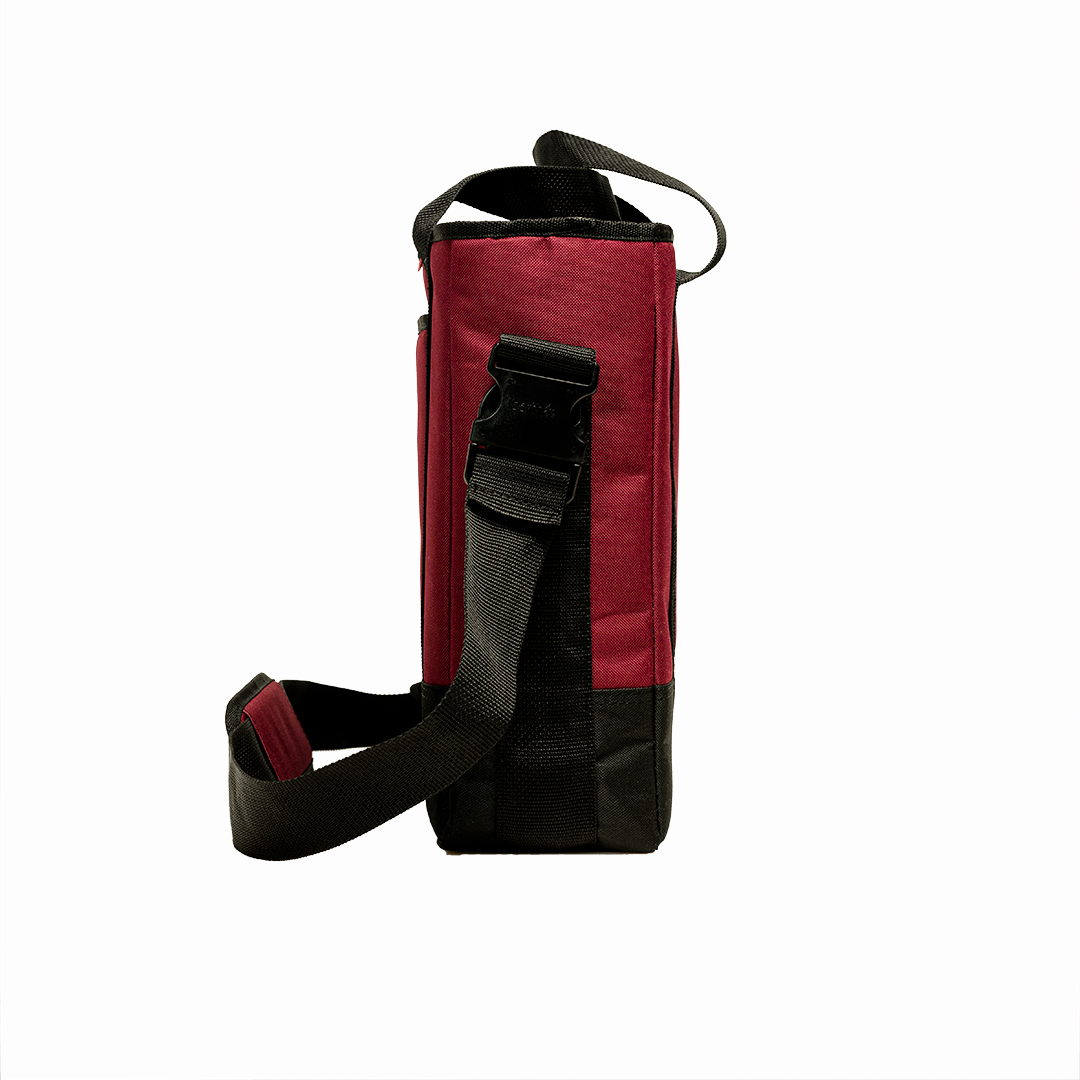 Selektor Messenger Bag, Burgundy and Black, Side View