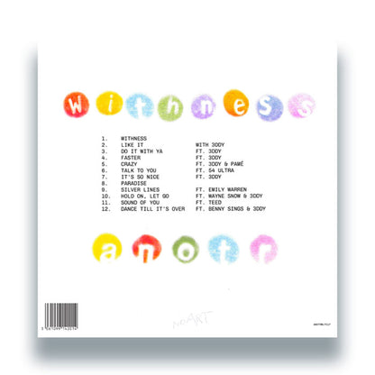 ANOTR - Withness [2x12 Inch Clear Vinyl, Double LP Album, NO ART Records, Back Cover]