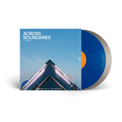 Across Boundaries - Sakura EP [2x12 Inch Vinyl, Up The Stuss, Grey and Blue Vinyl in Picture Sleeve, Front]