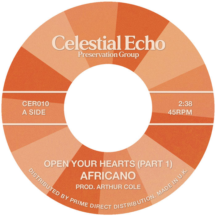 Africano - Open Your Hearts (Parts 1 & 2) [7 Inch Vinyl, Celestial Echo, Side A]
