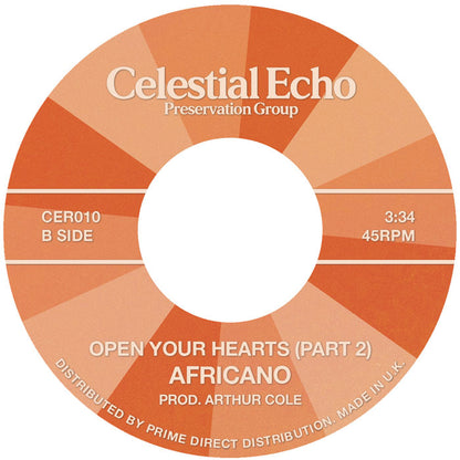 Africano - Open Your Hearts (Parts 1 & 2) [7 Inch Vinyl, Celestial Echo, Side B]