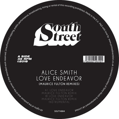 Alice Smith - Love Endeavour (Maurice Fulton Remixes) [12 Inch Vinyl, South Street Records, Side A]