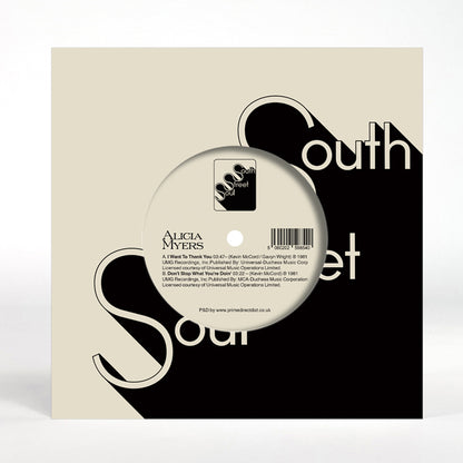 Alicia Myers - I Want To Thank You / Don't Stop What You're Doin' - 7" Vinyl, Back Cover