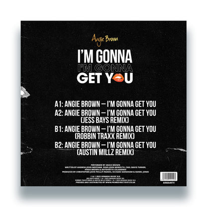 Angie Brown - I’m Gonna Get You [12 Inch Vinyl, Armada Music, Back Cover]