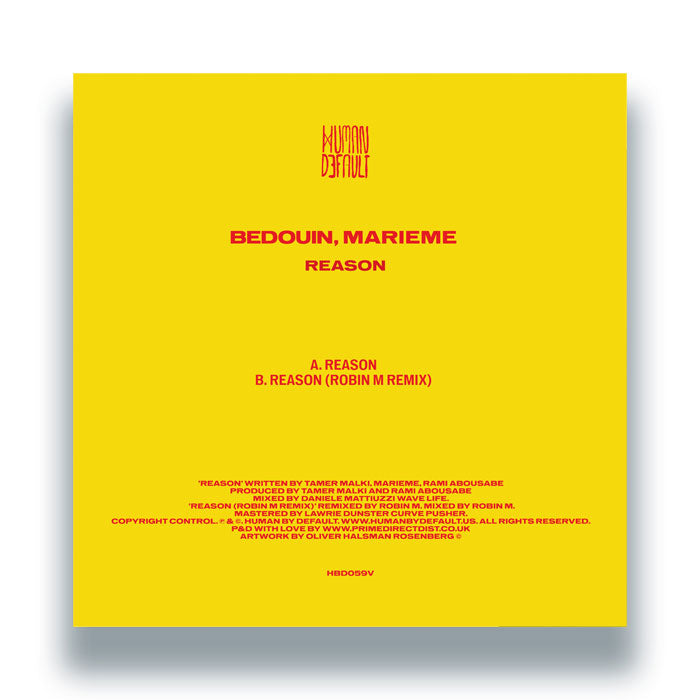 Bedouin feat. Marieme - Reason [12" Vinyl, Human By Default, Back Cover]