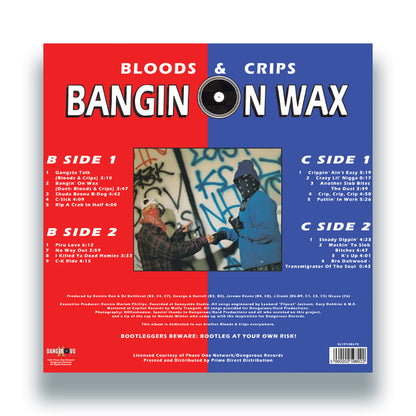 Bloods & Crips - Bangin On Wax - Double LP, Red & Blue Vinyl, Back Cover