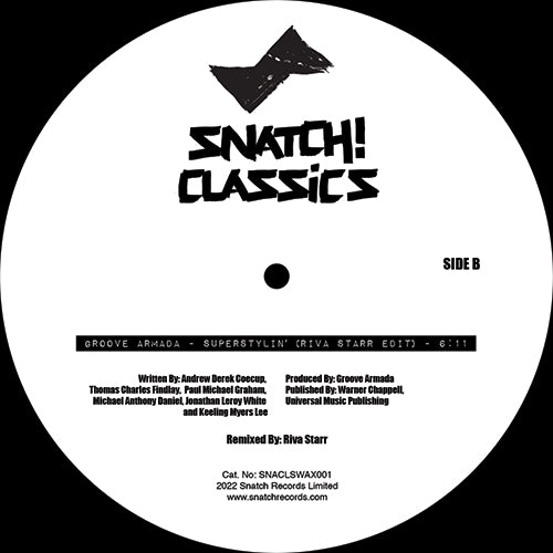 Bob Sinclar / Groove Armada - I Feel For You (Star B Remix) / Superstylin' (Riva Starr Edit) [12 Inch Vinyl, Snatch Raw, Side B]