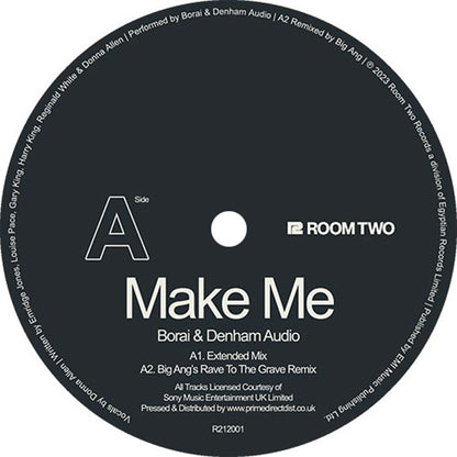 Borai & Denham Audio - Make Me - 12" Pink Vinyl, Room Two Records, Side A