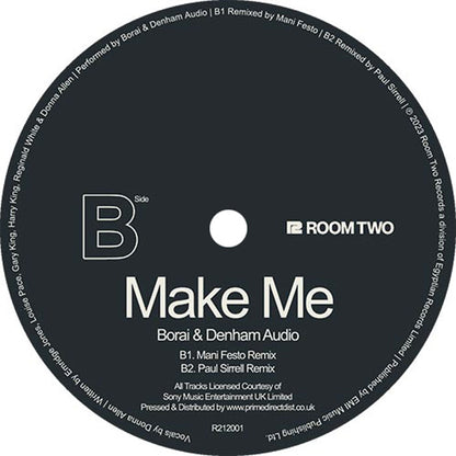 Borai & Denham Audio - Make Me - 12" Pink Vinyl, Room Two Records, Side B