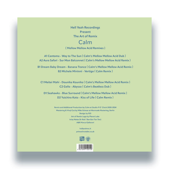 Calm - The Art of Remix - Mellow Mellow Acid [2x12 Inch Vinyl, Double LP, Hell Yeah Recordings, Back Cover]