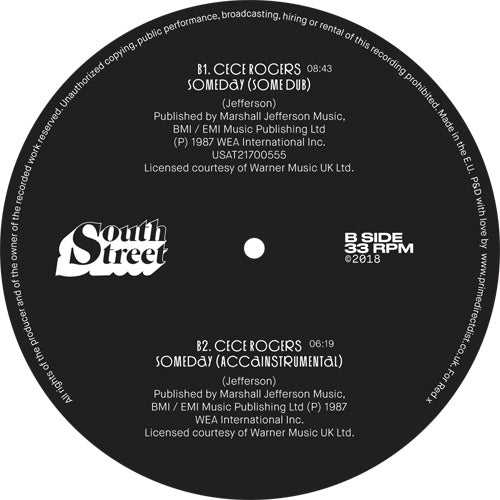 Ce Ce Rogers - Someday [12 Inch Vinyl, South Street, Side B]