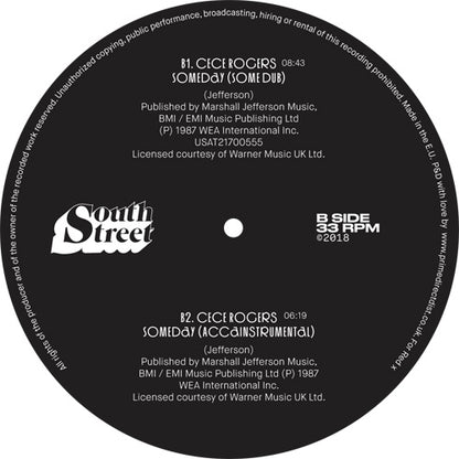 Ce Ce Rogers - Someday [12 Inch Vinyl, South Street, Side B]
