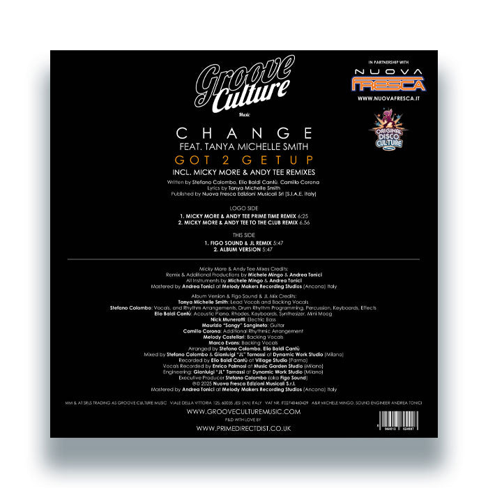 Change feat. Tanya Michelle Smith - Got 2 Get Up (Incl. Micky More & Andy Tee Remixes) [12" Vinyl, Groove Culture, Back Cover]