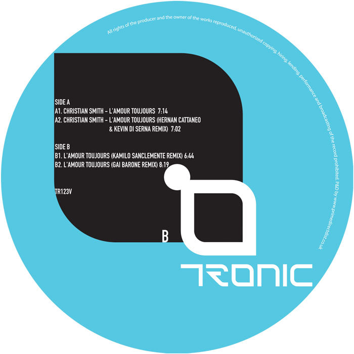 Christian Smith - L'Amour Toujours [12 Inch Vinyl, Tronic Records, Side B]