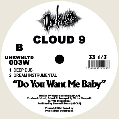 Cloud 9 - Do You Want Me Baby [12 Inch Vinyl, Unknown LTD Records, Side B]