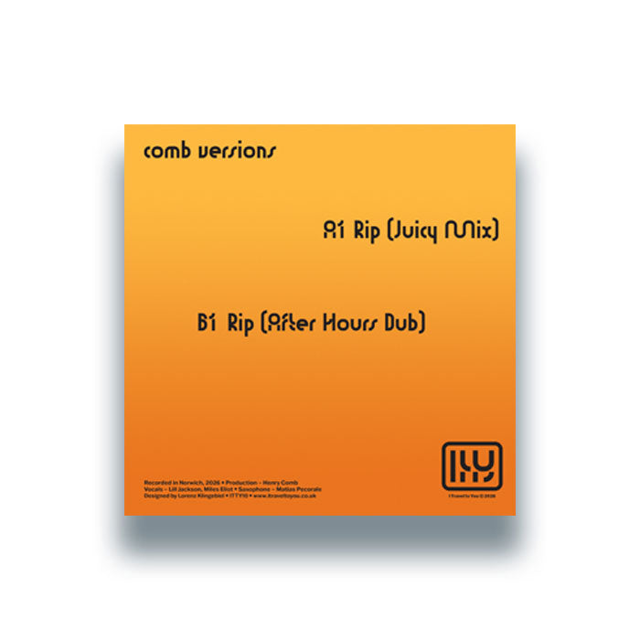 Comb Versions - Rip [7 Inch Vinyl, I Travel To You Records, Back Cover]