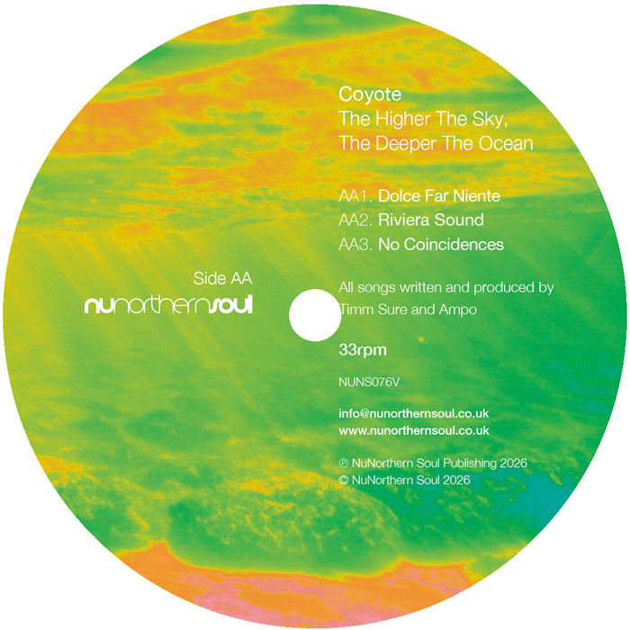Coyote - The Higher The Sky, The Deeper The Ocean [12 Inch Vinyl EP, NuNorthern Soul Records, Side AA]