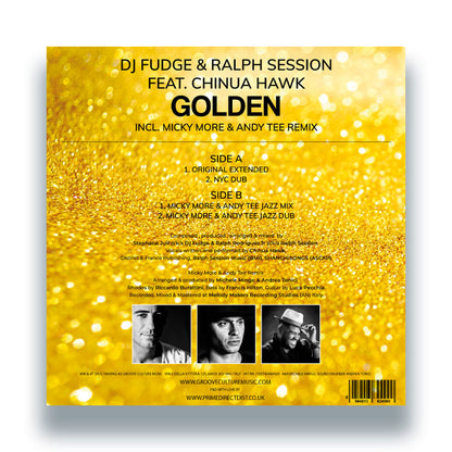 DJ Fudge, Ralph Session Feat. Chinua Hawk - Golden (Incl. Micky More & Andy Tee Remix) - 12" Vinyl, Back Cover