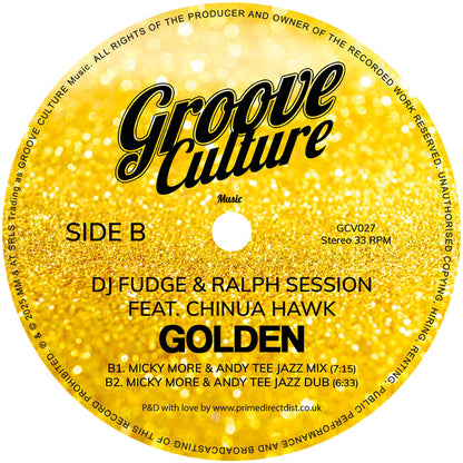 DJ Fudge, Ralph Session Feat. Chinua Hawk - Golden (Incl. Micky More & Andy Tee Remix) - 12" Vinyl, Side B