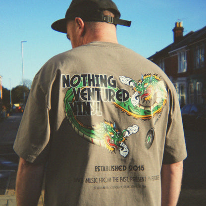 Nothing Ventured Vinyl Dragon T-Shirt, Back Side