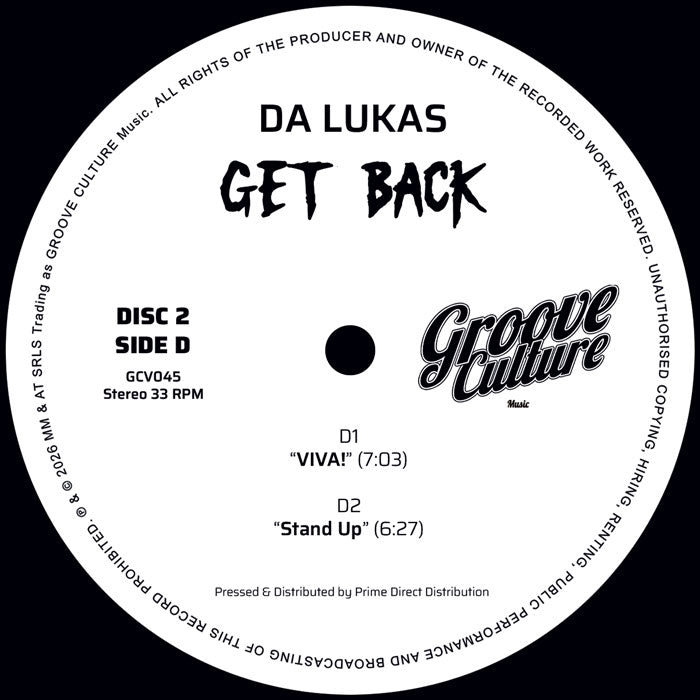 Da Lukas - Get Back [2x12 Inch Vinyl, Double LP, Groove Culture Records, Side D]