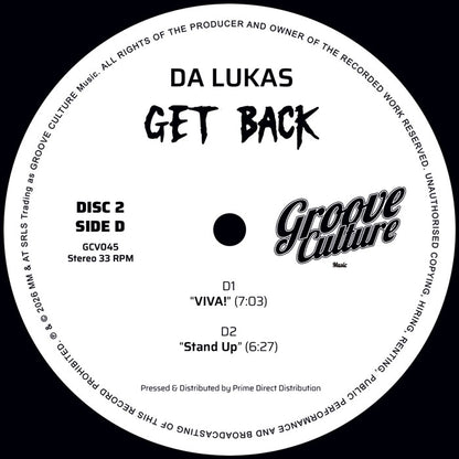 Da Lukas - Get Back [2x12 Inch Vinyl, Double LP, Groove Culture Records, Side D]