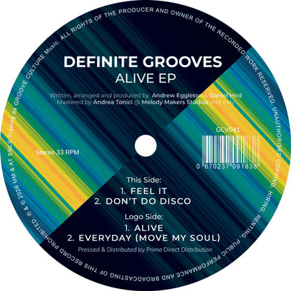 Definite Grooves - Alive EP [12 Inch Vinyl, Groove Culture, Side B]