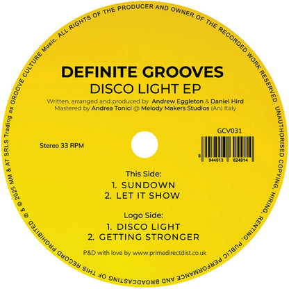 Definite Grooves - Disco Light EP [12 Inch Vinyl, Groove Culture, Side A]
