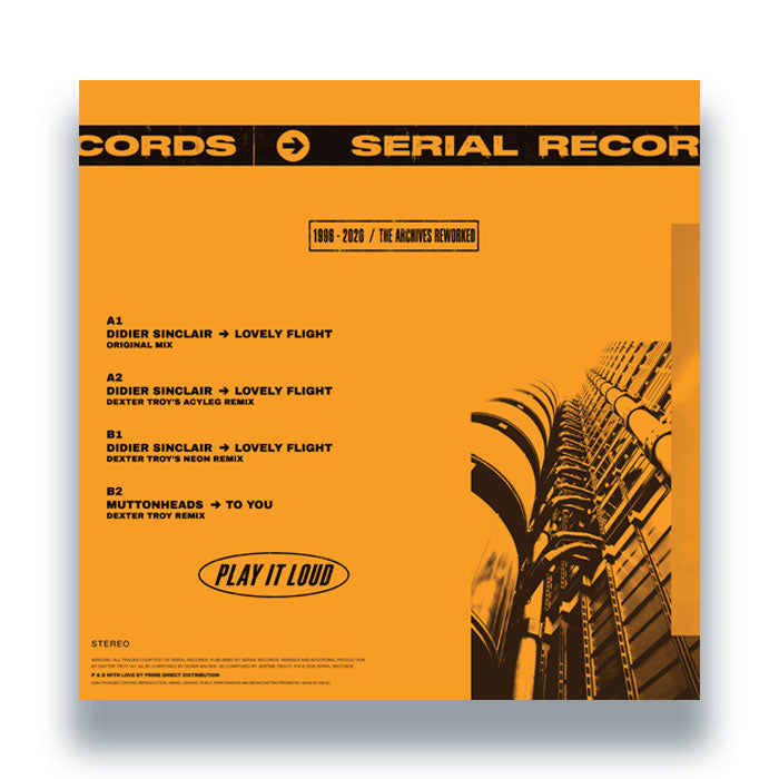 Didier Sinclair / Dexter Troy / Muttonheads - Lovely Flight / To You [12 Inch Vinyl, Serial Records, Back Cover]