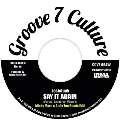 Double Dee / Jestofunk - Found Love / Say It Again - Remixes [7 Inch Vinyl, Groove Culture Seven Records, Side B]