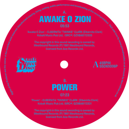 Elbernita “Twinkie” Clark - Awake O Zion / Power [12 Inch Vinyl, South Street Disco, Side A]