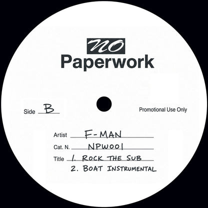 F-MAN - Rock The Boat [12 Inch Vinyl, No Paperwork Records, Side B]