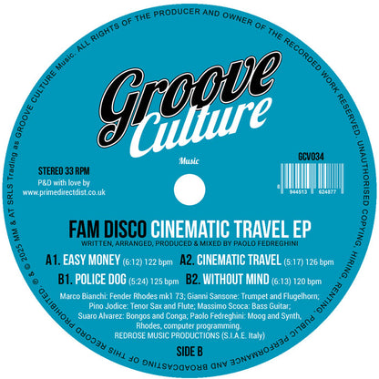 FAM Disco - Cinematic Travel EP [12 Inch Vinyl, Groove Culture, Side B]