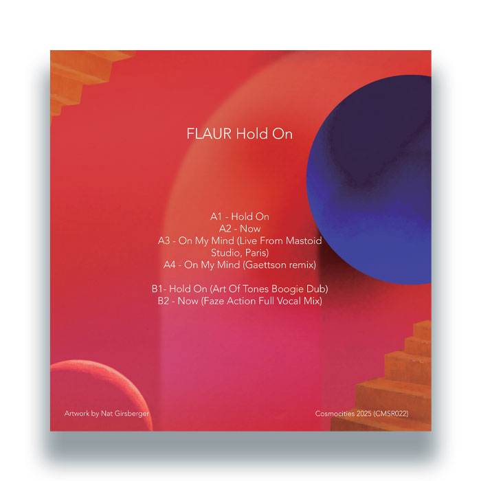FLAUR - Hold On [12" Vinyl With Picture Sleeve, Cosmocities Records, Back Cover]