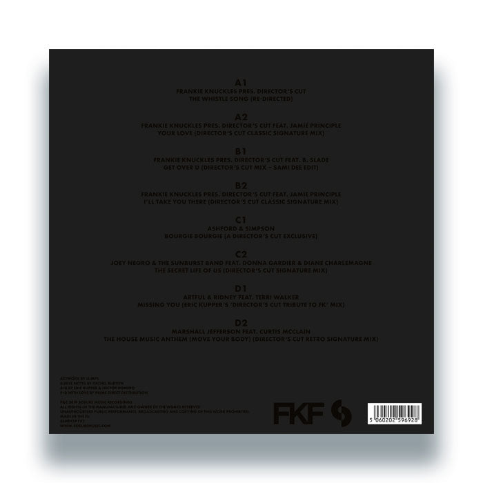 Frankie Knuckles & Eric Kupper - The Director’s Cut Collection [2x12" Double LP, SoSure Music, Transparent Black, Back Cover]