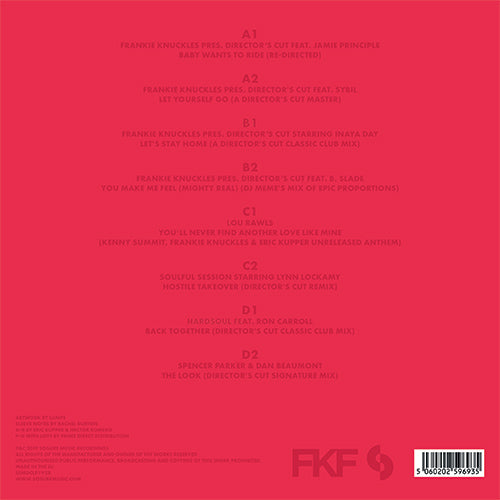 Frankie Knuckles & Eric Kupper – The Director’s Cut Collection Volume Two [2x12 Inch Vinyl, Double LP, SoSure Music, Back Cover]