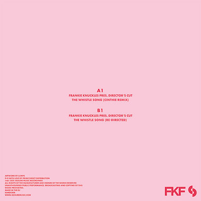 Frankie Knuckles Pres. Director's Cut – The Whistle Song [12 Inch Pink Vinyl, SoSure Music, Back Cover]