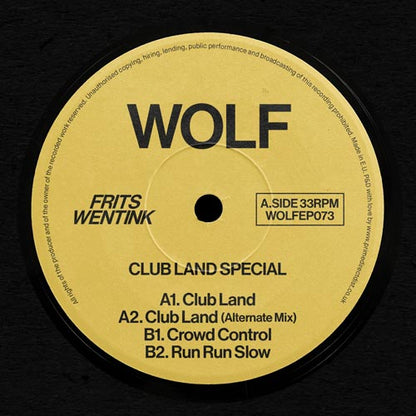 Frits Wentink - Club Land Special [12 Inch Vinyl, WOLF Music, Side A]