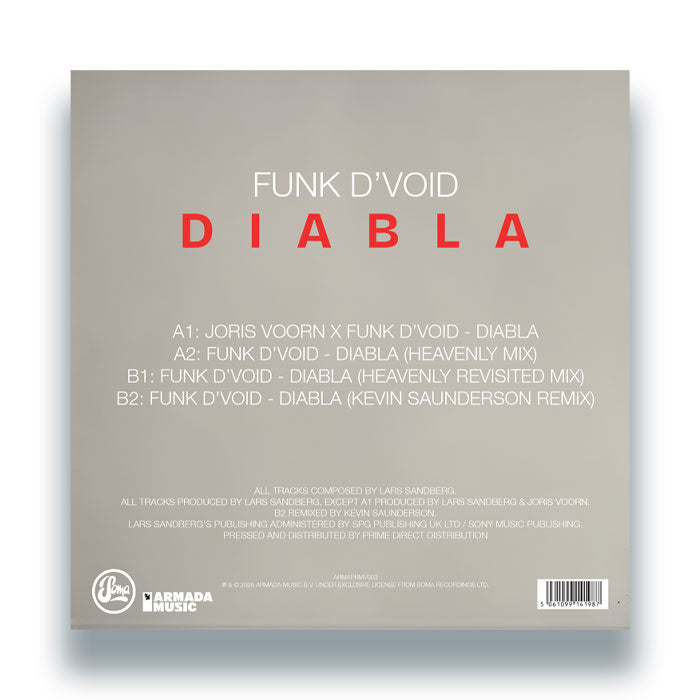 Funk D'void - Diabla [12 Inch Vinyl, Soma Quality Recordings, Armada Music, Back Cover]
