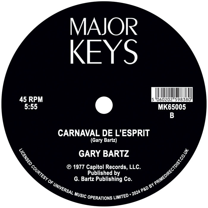 Gary Bartz - Music Is My Sanctuary / Carnaval De L'Esprit [12 Inch Vinyl, Major Keys Records, Side B]