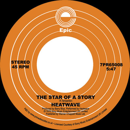 Heatwave - The Star of a Story / Ain’t No Half Steppin’ - 7 Inch Vinyl, Side A