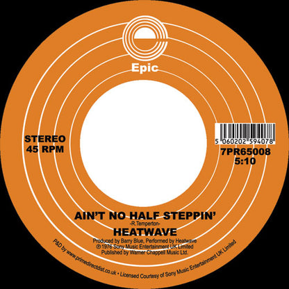 Heatwave - The Star of a Story / Ain’t No Half Steppin’ - 7 Inch Vinyl, Side B