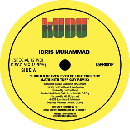 Idris Muhammad - Could Heaven Ever Be Like This (Late Nite Tuff Guy Remix) - 12" Vinyl, Side A