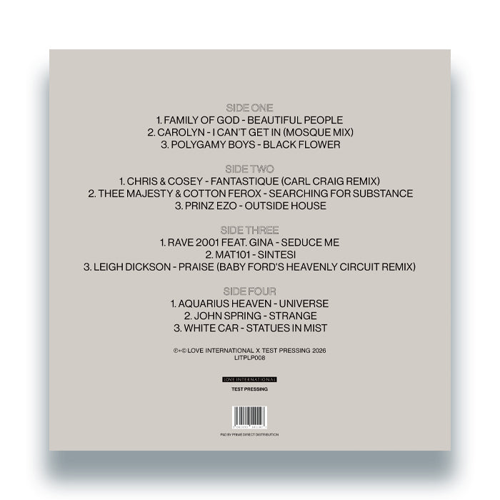 Ivan Smagghe presents…The Sound of Love International #008 [2x12 Inch Vinyl, Double LP, Love International X Test Pressing Records, Back Cover]