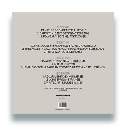 Ivan Smagghe presents…The Sound of Love International #008 [2x12 Inch Vinyl, Double LP, Love International X Test Pressing Records, Back Cover]