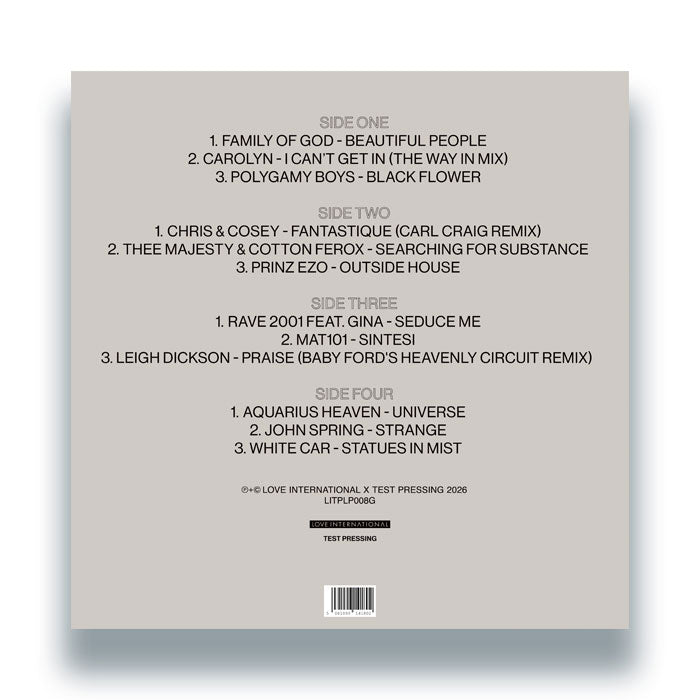 Ivan Smagghe presents…The Sound of Love International #008 [2x12 Inch Vinyl, Double LP, Transparent Green Vinyl, Love International X Test Pressing, Back Cover]