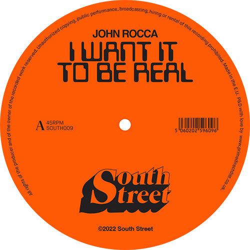 John Rocca - I Want It To Be Real (Late Nite Tuff Guy & Farley 'Jackmaster' Funk Remixes) [12 Inch Vinyl, South Street Records, Side A]