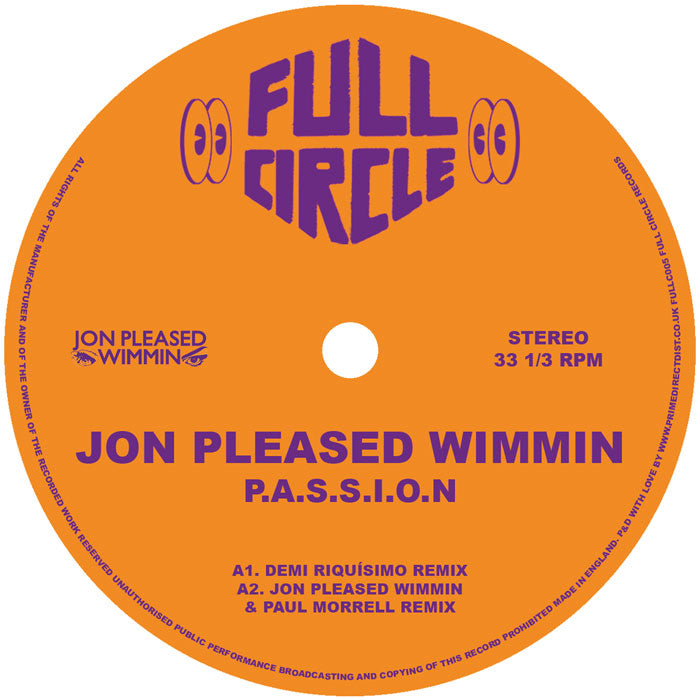 Jon Pleased Wimmin - P.A.S.S.I.O.N [12 Inch Vinyl, Full Circle, Side A]