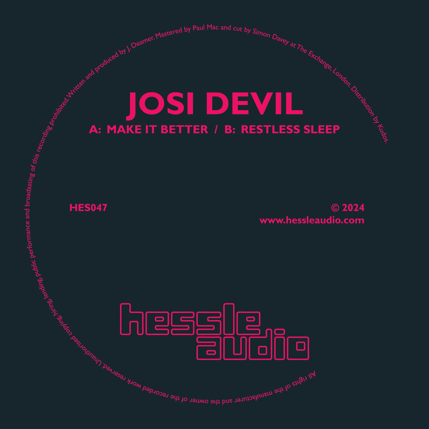 Josi Devil - Make It Better / Restless Sleep - 12" Vinyl, Hessle Audio